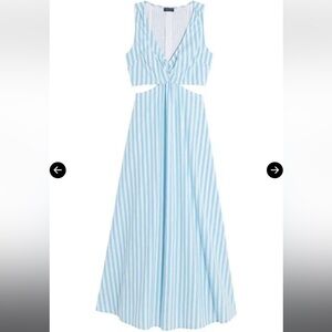 Vineyard Vine  cutout Blue and White Striped Maxi Dress size 2